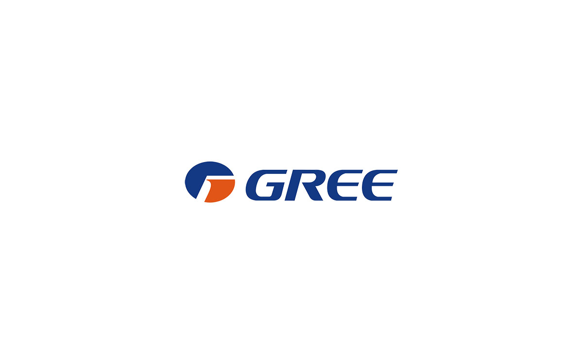 Logotipo de Gree en azul y naranja sobre fondo blanco