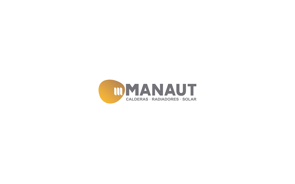 Logotipo de la marca Manaut con la leyenda calderas, radiadores y solar